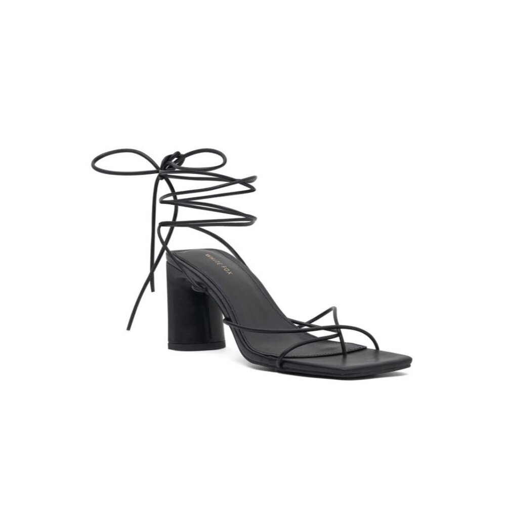 WHITE FOX Iva Strappy Square Toe Heels Black Size 7